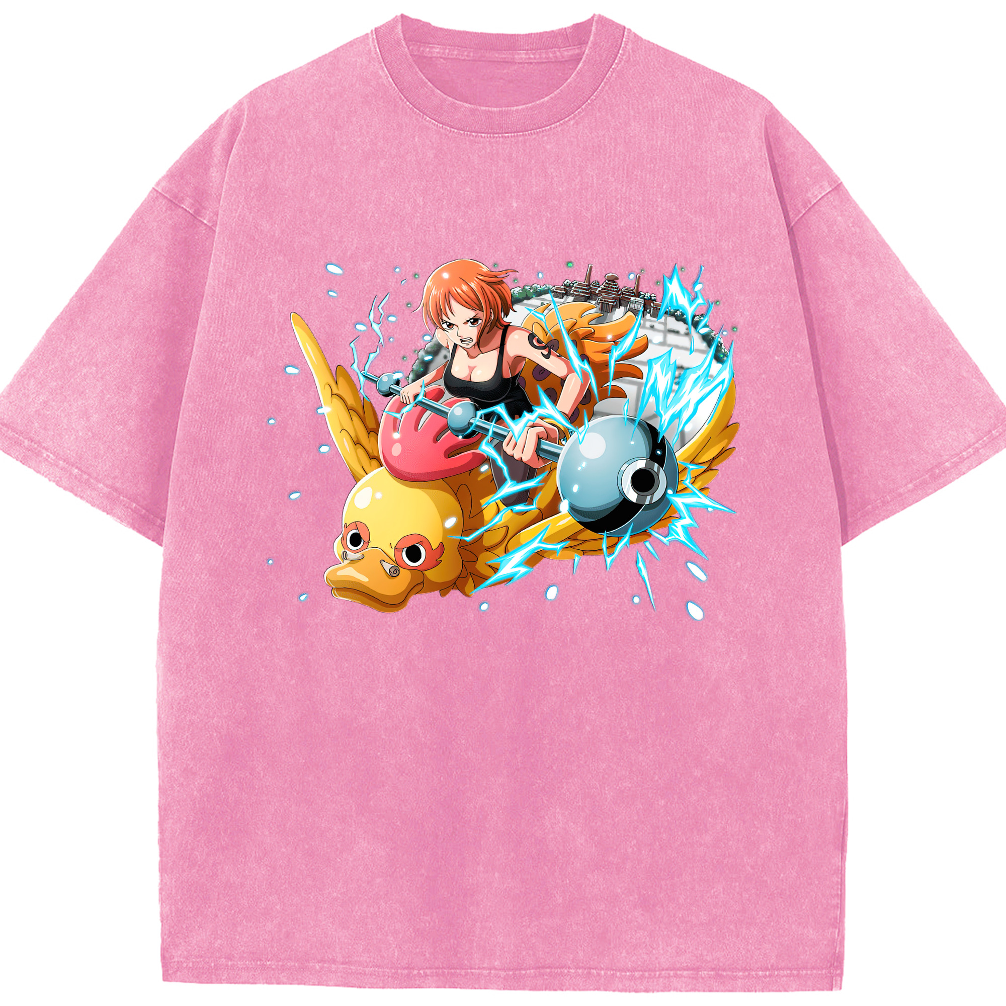 ワンピース ナミ ONE PIECE Nami 綿100% ヴィンテージ風 半袖Tシャツ（フロントプリント）